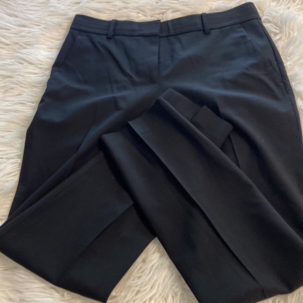 Theory Black Tailored Trousers size 2 inseam 27” waist 30” wool pants excellent - Picture 8 of 8